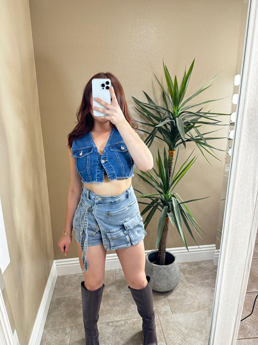 Denim Skort